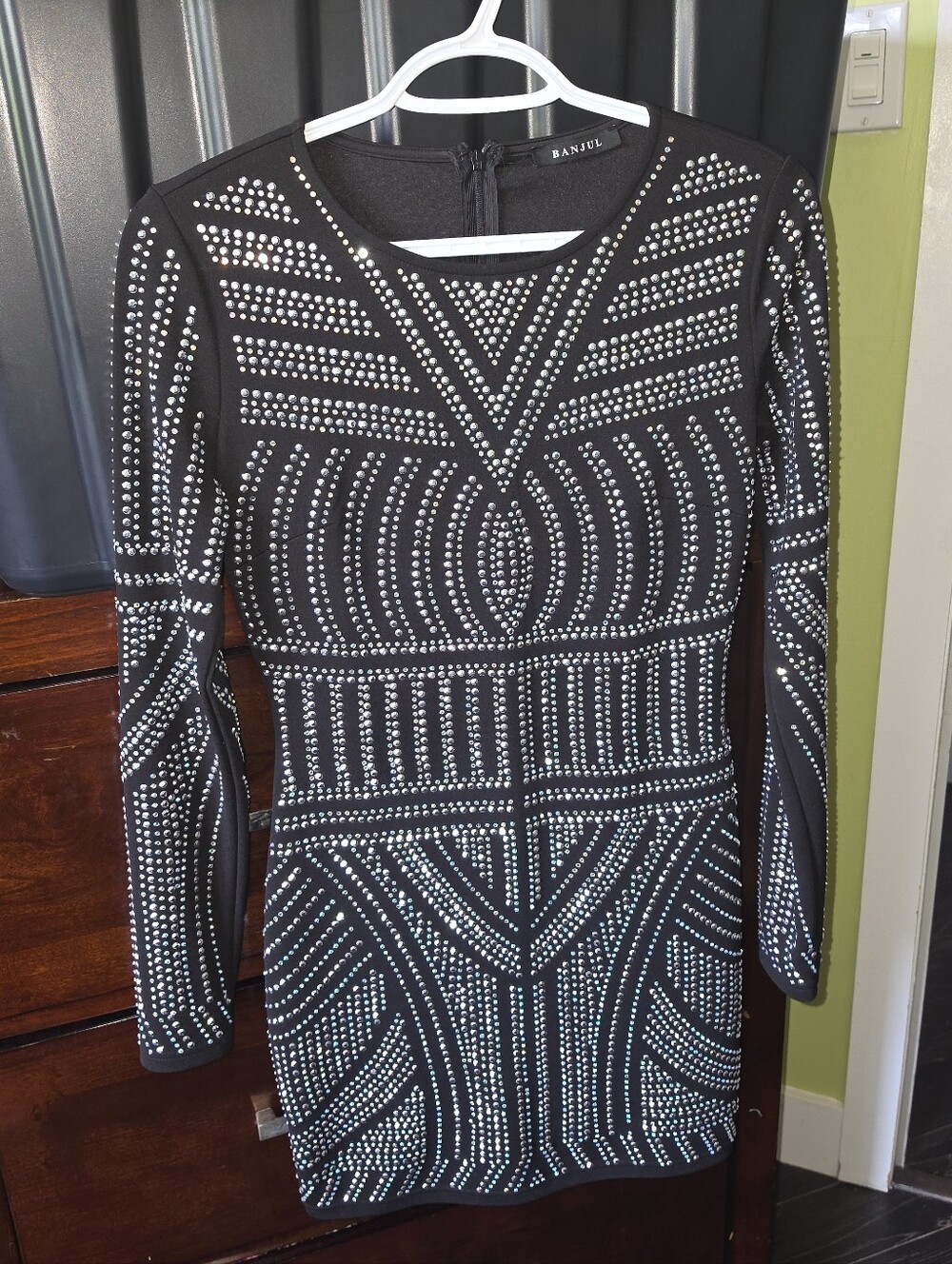 Dynamite Black Ribbed Button-Front Maxi Dress - Picture 4 of 9